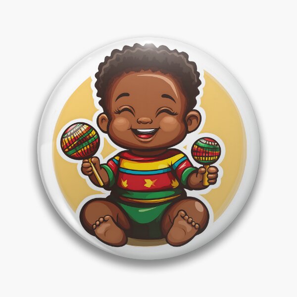 Item preview, A cheerful ghanaian boy  playing on rattles  -  for music lovers, enthusiasts of playing instruments, people who want to share joy designed and sold by WorldByEsi.