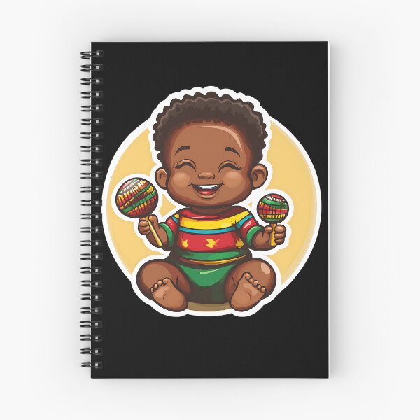 Item preview, A cheerful ghanaian boy  playing on rattles  -  for music lovers, enthusiasts of playing instruments, people who want to share joy designed and sold by WorldByEsi.