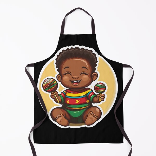 Item preview, A cheerful ghanaian boy playing on rattles - for music lovers, enthusiasts of playing instruments, people who want to share joy designed and sold by WorldByEsi.