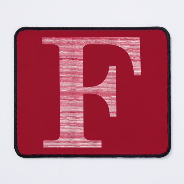 Item preview, Letter F Red Watercolor Stripes Initial Monogram designed and sold by theartofvikki.