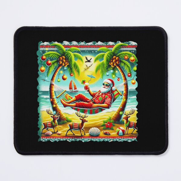 Item preview, Santa's Beach Getaway: Ugly Christmas Sweater Design designed and sold by Sun Sand & Sea Art.