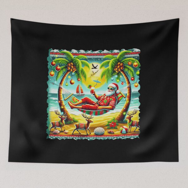 Item preview, Santa's Beach Getaway: Ugly Christmas Sweater Design designed and sold by Sun Sand & Sea Art.