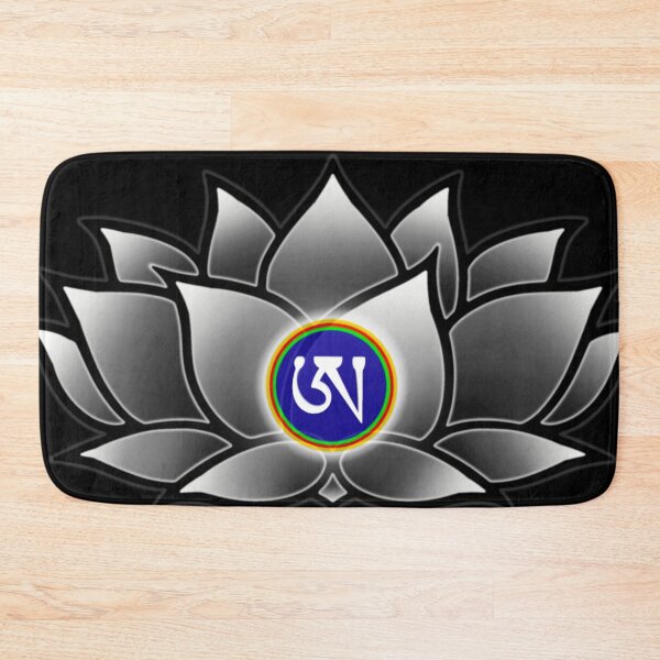 Item preview, White Lotus, Dzogchen, Ah, Tibetan, Flower, Buddhist, Buddhism, Black Background  designed and sold by MayGreenAbgrall.