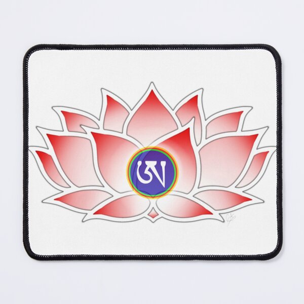 Item preview, Red Lotus, Dzogchen, Ah, Tibetan, Flower, Buddhist, Buddhism, White Background designed and sold by MayGreenAbgrall.
