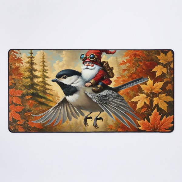 Item preview, Gnome Rider on a Chickadee designed and sold by 4FlagsCreations.