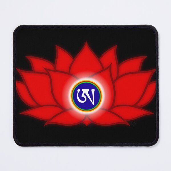 Item preview, Lotus Red, Dzogchen, Ah, Tibetan, Flower, Buddhist, Buddhism, Black Background  designed and sold by MayGreenAbgrall.