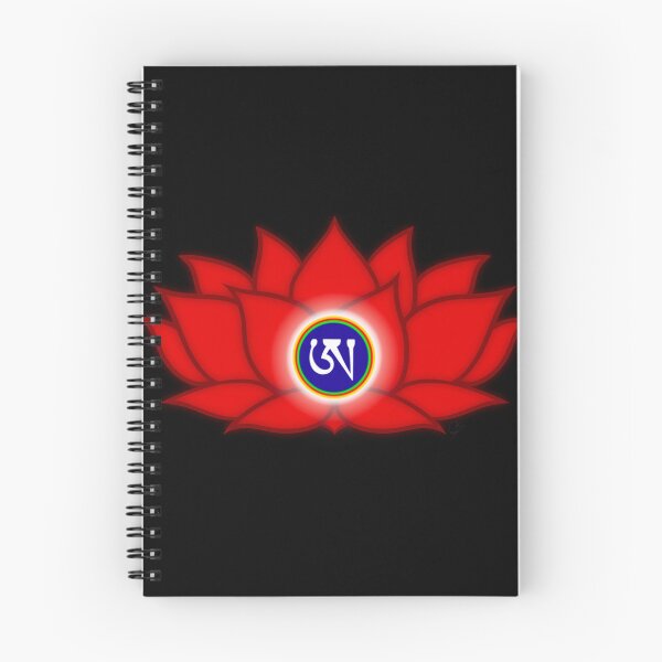 Item preview, Lotus Red, Dzogchen, Ah, Tibetan, Flower, Buddhist, Buddhism, Black Background  designed and sold by MayGreenAbgrall.