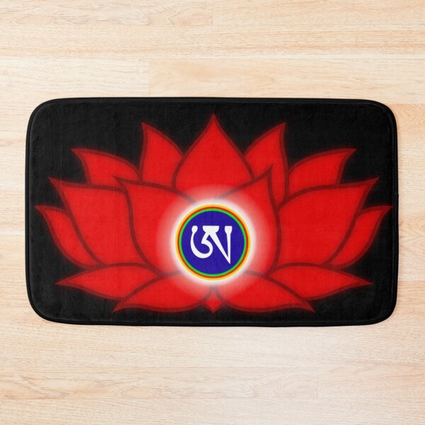 Item preview, Lotus Red, Dzogchen, Ah, Tibetan, Flower, Buddhist, Buddhism, Black Background  designed and sold by MayGreenAbgrall.