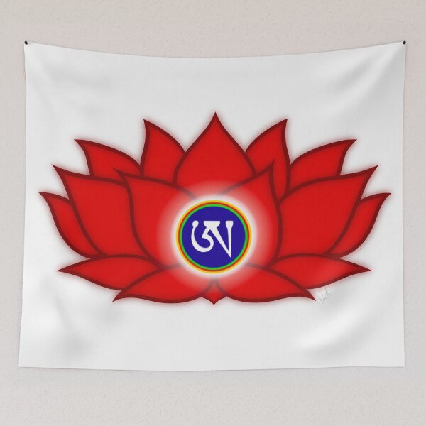 Item preview, Lotus Red, Dzogchen, Ah, Tibetan, Flower, Buddhist, Buddhism, White Background  designed and sold by MayGreenAbgrall.