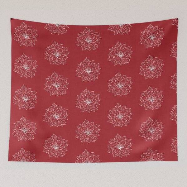 Item preview, "Bougainvillea in White on Red" designed and sold by anahimar1418.