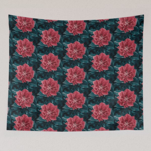 Item preview, "Bougainvillea in White on Red 1" designed and sold by anahimar1418.