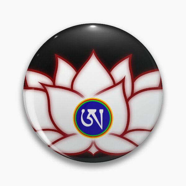 Item preview, Lotus White, Dzogchen, Ah, Tibetan, Flower, Buddhist, Buddhism, Black Background  designed and sold by MayGreenAbgrall.