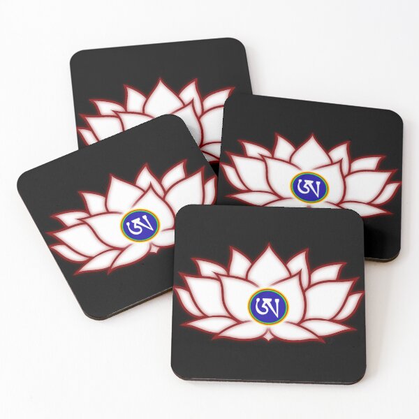 Item preview, Lotus White, Dzogchen, Ah, Tibetan, Flower, Buddhist, Buddhism, Black Background  designed and sold by MayGreenAbgrall.