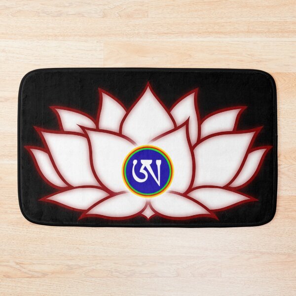 Item preview, Lotus White, Dzogchen, Ah, Tibetan, Flower, Buddhist, Buddhism, Black Background  designed and sold by MayGreenAbgrall.