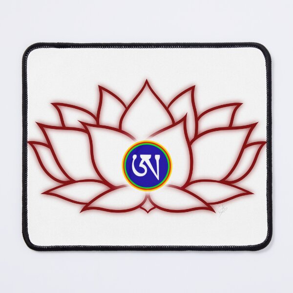 Item preview, Lotus White, Dzogchen, Ah, Tibetan, Flower, Buddhist, Buddhism, White Background  designed and sold by MayGreenAbgrall.