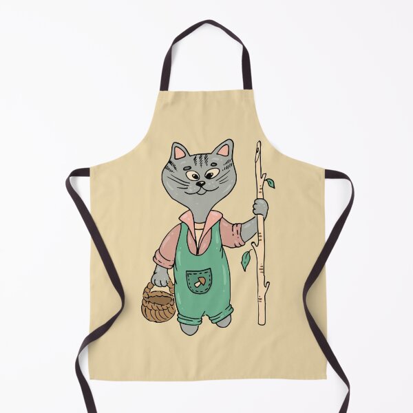 Item preview, Mushroom Cat with a Basket and a Stick designed and sold by Deepness2023.