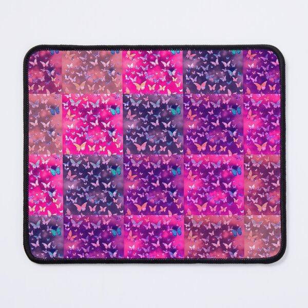 Item preview, NOT REAL Patchwork, JUST Patchwork LOOK Design PRINT Girly Butterflies in Pink Lilac Purple  designed and sold by Beachy.