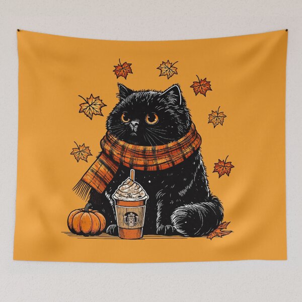 Item preview, Pumpkin Spice Latte Cat designed and sold by KilkennyCat Art.