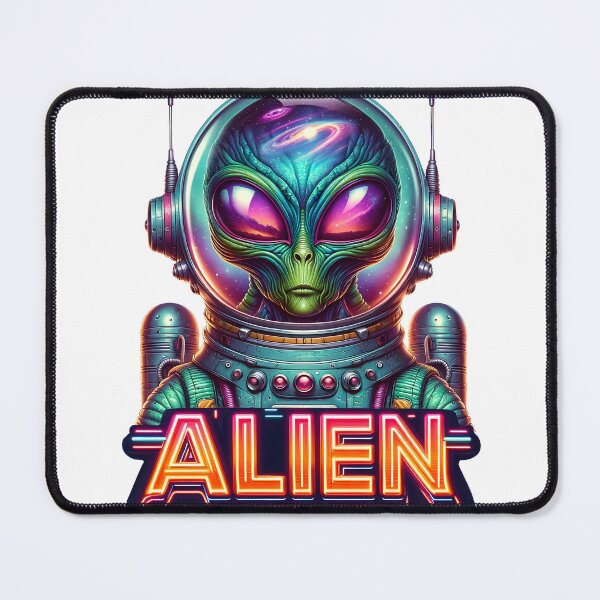Item preview, Retro Futuristic Neon Alien designed and sold by JonelleTshirts.