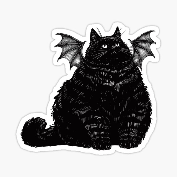 Item preview, Chonky Bat Cat Mini Wings designed and sold by KilkennyCat Art.