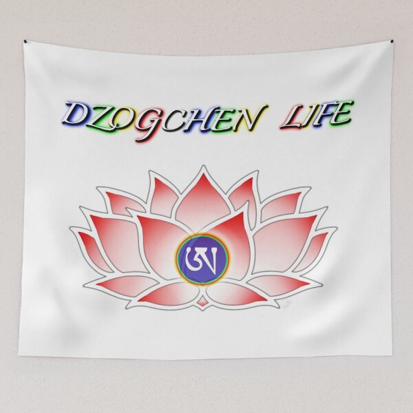 Item preview, Dzogchen Life, Red Lotus, Ah, Tibetan, Flower, Buddhist, Buddhism, White Background designed and sold by MayGreenAbgrall.