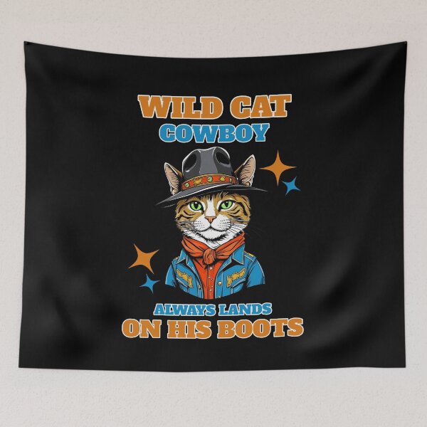 Item preview, Wild cat cowboy always lands on his boots designed and sold by Purr95.