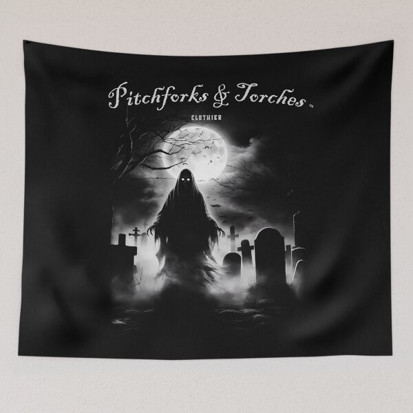 Aperçu de l'œuvre Fourches et torches tm - Tomb Spectre [Monochrome] créée et vendue par Pitchforks & Torches TM.
