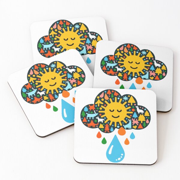 Item preview, Thinking about cute  Animals, Sun and rain  designed and sold by FOLK ART FUSION.