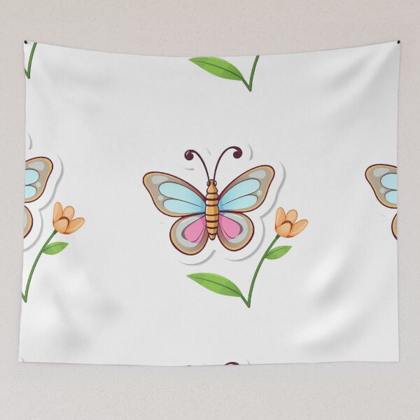 Item preview, Free Vector Cute Butterfly Cartoon Sticker designed and sold by hjian8219.