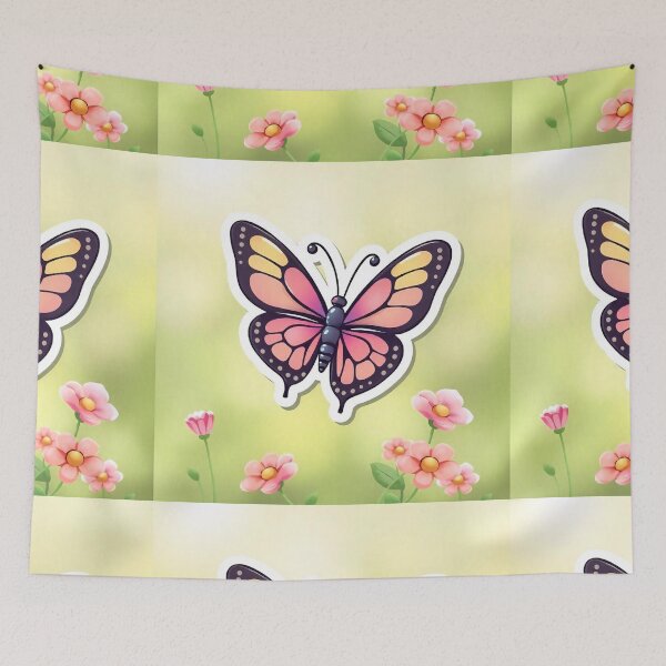 Item preview, Free Vector Cute Butterfly Cartoon Sticker designed and sold by hjian8219.