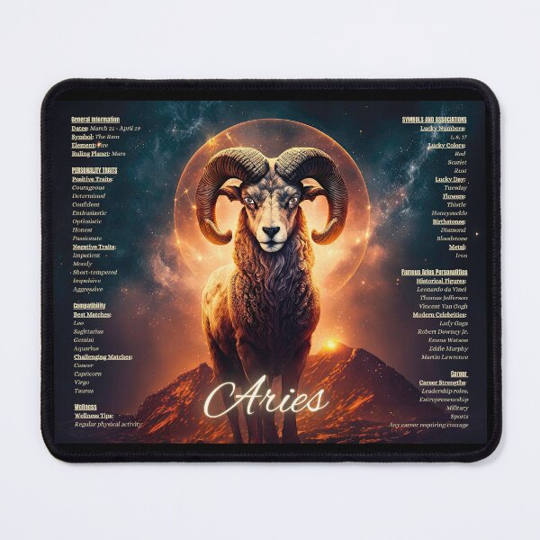 Item preview, Aries Astrology Art Enhanced: Outlined Horiscope Traits designed and sold by ieluxury.