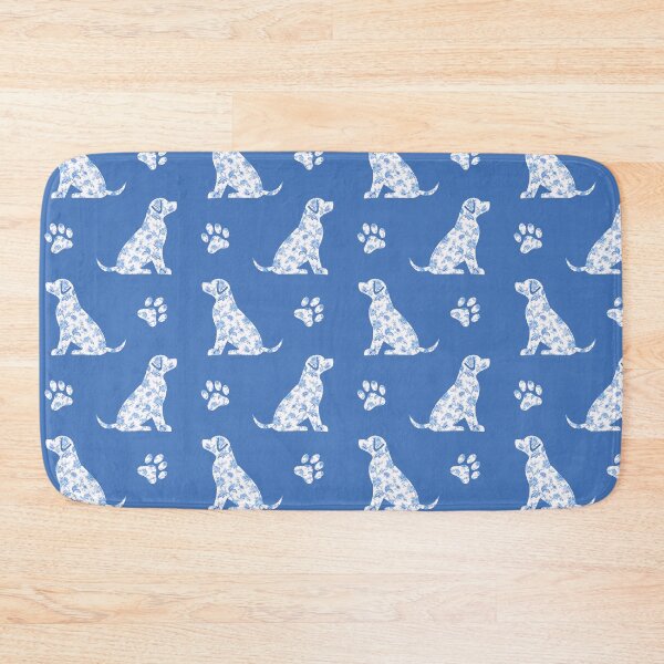 Item preview, Pretty Dog Blue White Flower Toile designed and sold by KelseyNY.