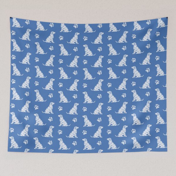 Item preview, Pretty Dog Blue White Flower Toile designed and sold by KelseyNY.
