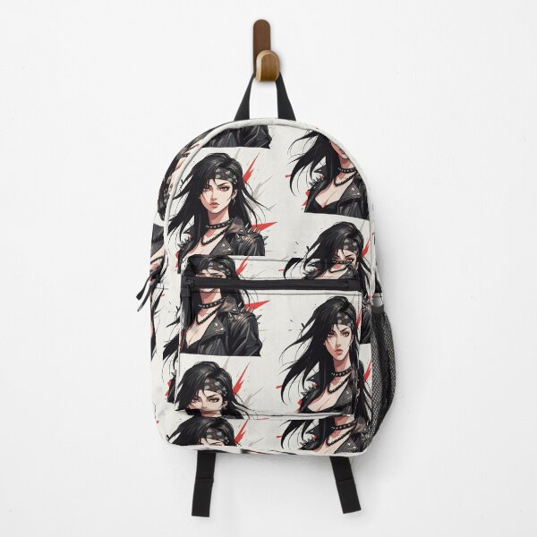 Item preview, Sexy Female Rocker Chick in bandana with Long Black Hair designed and sold by THELAZYEYESHOP.