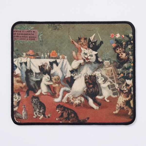 Item preview, Louis Wain Christmas Party Cats, funny Victorian cat lover Christmas designed and sold by forgottenbeauty.