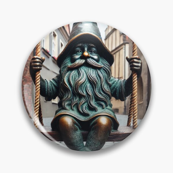 Item preview, Thinking of Wroclaw - Gnome on Swing designed and sold by Purrfecta.