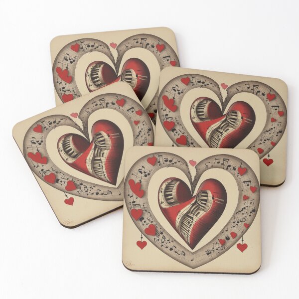 Item preview, heart shaped violin design for musicians designed and sold by Arte2077.