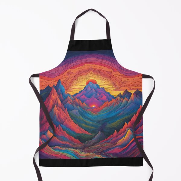 Item preview, Retro trippy mountain sunset designed and sold by NicMacTees.