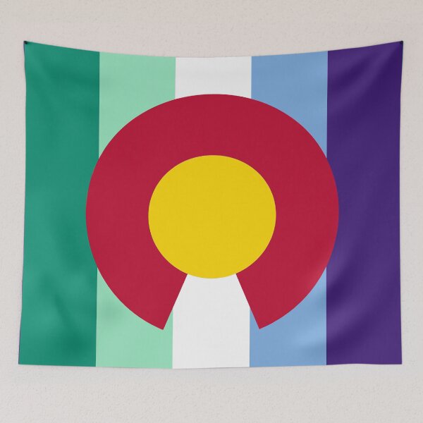Item preview, Colorado Gay Male Pride Flag Vertical designed and sold by WokeBespoke.