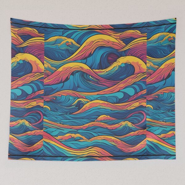 Item preview, Retro Waves Pattern designed and sold by NicMacTees.