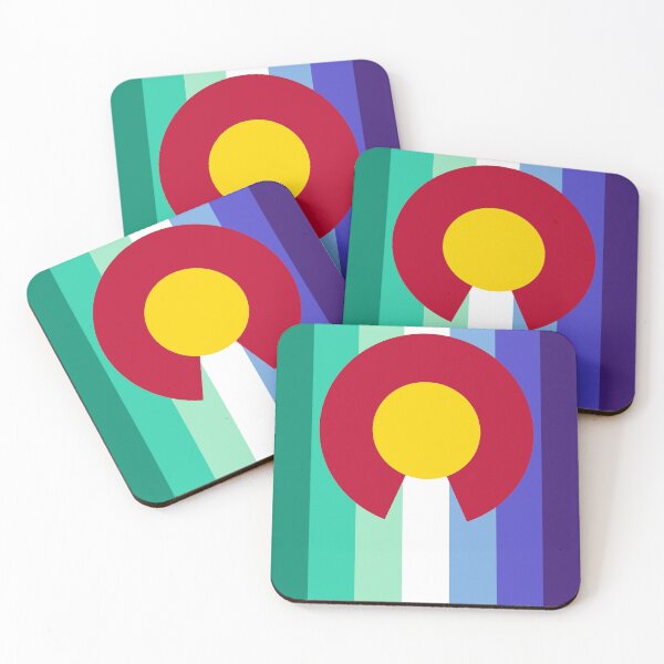 Item preview, Colorado Gay Male Pride Flag 7-stipe Vertical designed and sold by WokeBespoke.