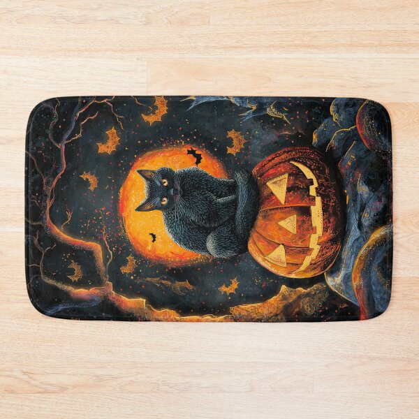 Item preview, Spooky Halloween Black Cat on a JackO'lantern designed and sold by 3amartmerch.