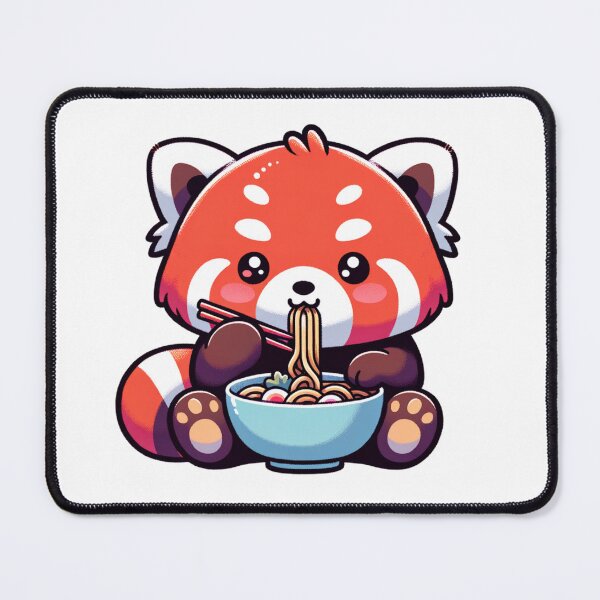 Item preview, Cute Little Red Panda Eating Ramen designed and sold by FusionVisions.