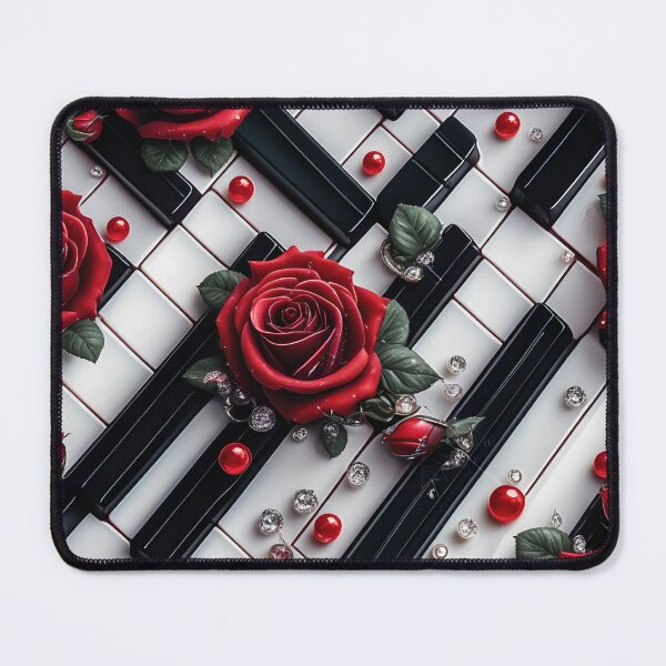 Item preview, Red Roses on Piano Key Pattern designed and sold by Fantasy-Fashion.