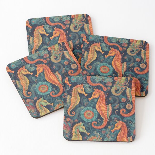 Item preview, Vintage Seahorse Pattern designed and sold by NicMacTees.