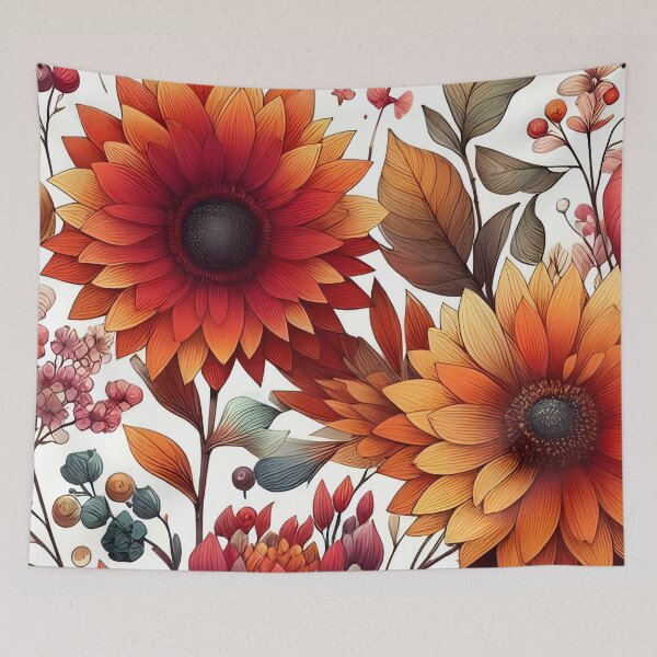 Item preview, Colorful Fall Autumn Flowers and Foliage  designed and sold by GraphicsClub.