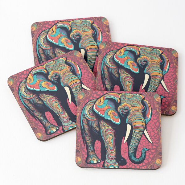 Item preview, Trippy Retro Elephant designed and sold by NicMacTees.
