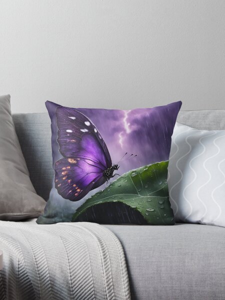 Purple butterfly cushions hotsell