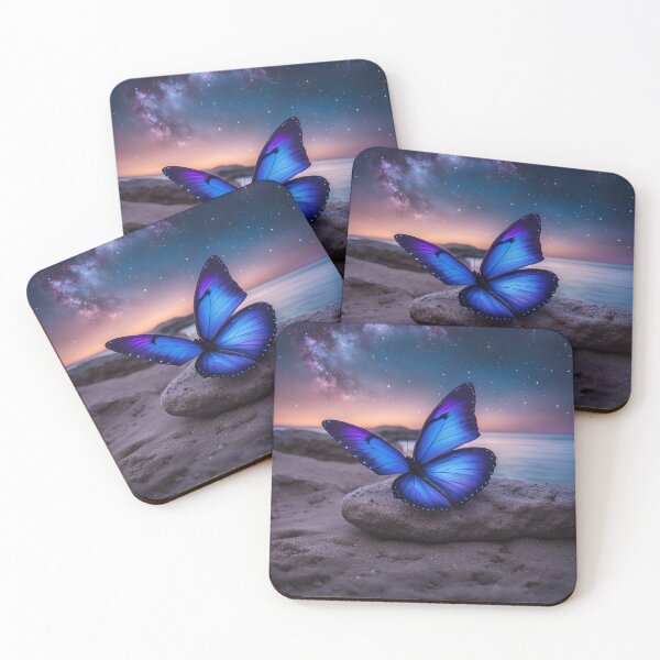 Item preview, Blue Butterfly Resting on a Starry Beach designed and sold by NicholeRose92.