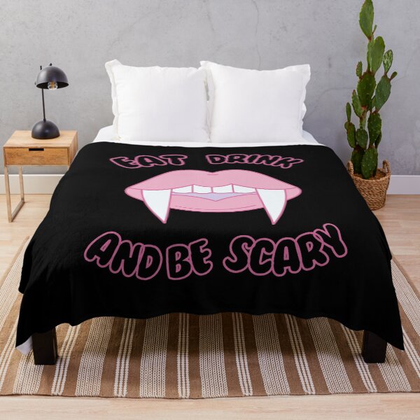 Item preview, Eat, Drink, Be Scary bubble letter vampire lips minimalist designed and sold by DesignCollectiv.